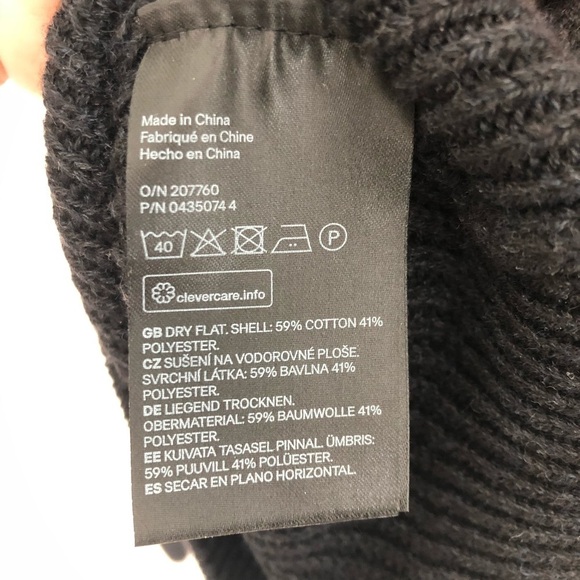 H&M LOGG Label of Graded Goods Womens Navy Lace-Up V Neck Sweater Size Medium - Picture 5 of 5